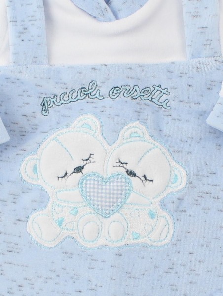 Picture baby chenille footie small bears. Colour light blue, size 1-3 months 2