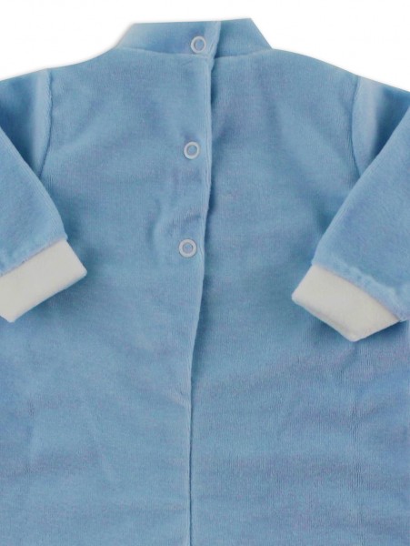 Picture baby footie chenille my friends. Colour light blue, size 0-1 month 3