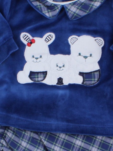 Picture baby footie outfit in chenille friends in partying. Colour blue, size 3-6 months 2