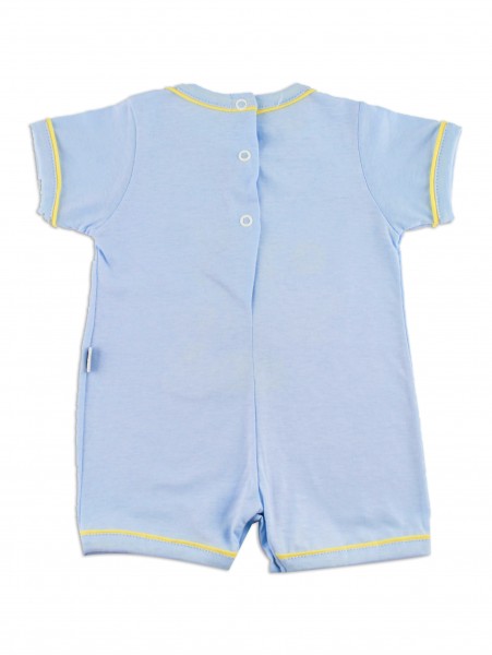 baby footie romper coast line. Colour light blue, size 00 3