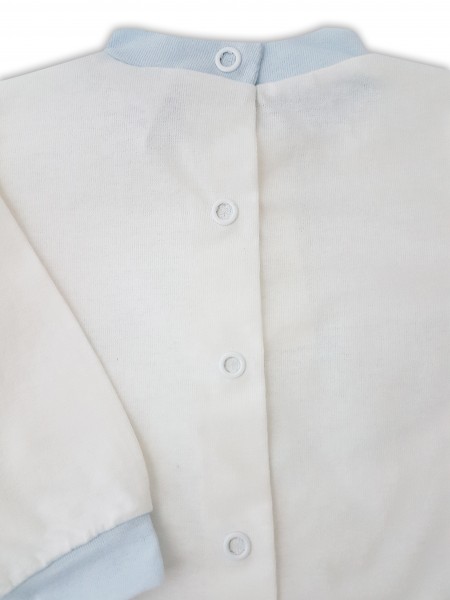 baby footie outfit in very soft cotton. Colour creamy white, size 0-1 month 3