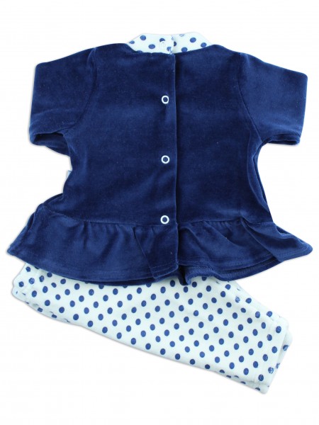 baby footie outfit in chenille kitten friend. Colour blue, size 00 3