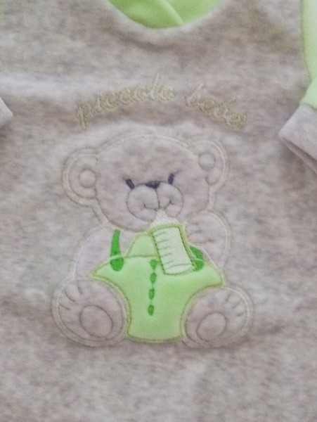 Chenille baby footie baby footie image baby bear small baby. Colour pistacchio green, size 3-6 months 2