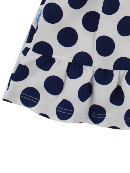 baby footie cotton heart and polka dots vest. Colour blue, size 0-1 month 3