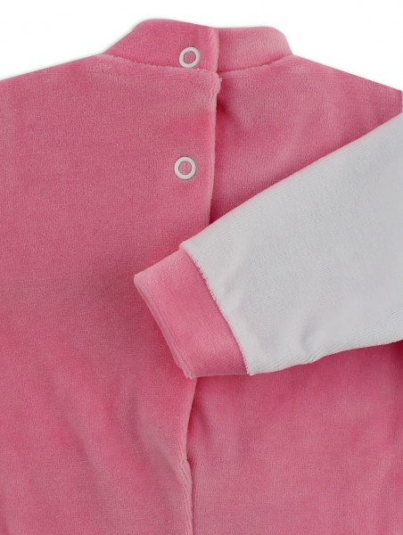 baby footie chenille x always mine. Colour coral pink, size 00 3