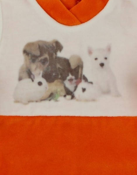baby footie outfits tender puppies. Colour orange, size 0-1 month 2