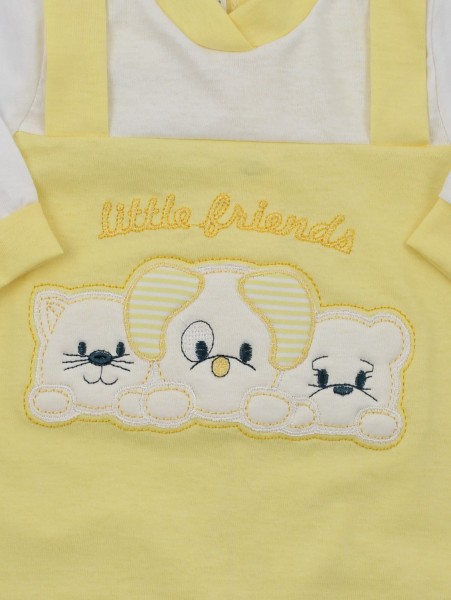 Image baby footie in jersey little friends. Colour yellow, size 1-3 months 2