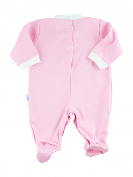 Image cotton baby footie interlock footie amour stars and moon. Colour pink, size 1-3 months 3