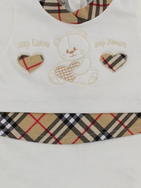 Image baby footie romper my love my heart. Colour creamy white, size 1-3 months 2