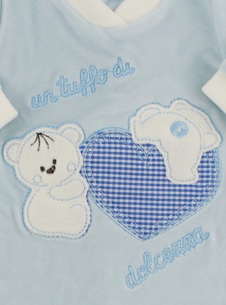 Picture baby chenille footie a dip of sweetness. Colour light blue, size 0-1 month 2