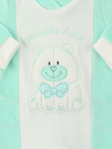 Picture baby footie chenille smallobeb. Colour green, size 0-1 month 3