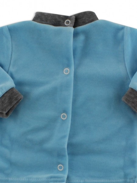 baby footie outfit in chenille winter time. Colour turquoise, size 3-6 months 3