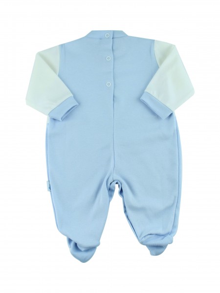 cotton baby footie interlock fly ooohhh. Colour light blue, size 9-12 months 3