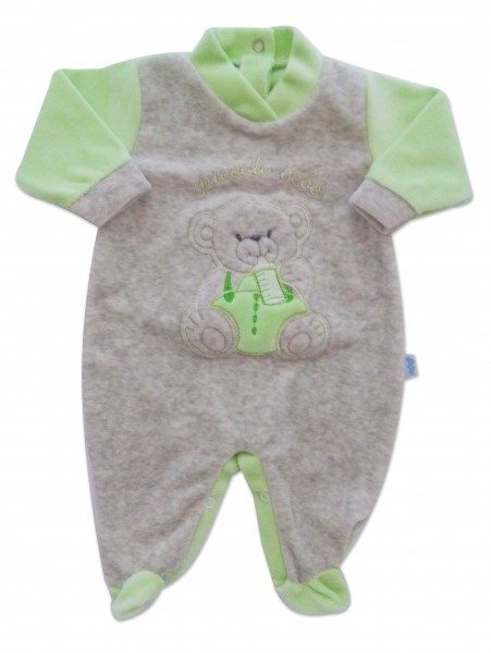 Chenille baby footie baby footie image baby bear small baby. Colour pistacchio green, size 0-1 month Pistacchio green Size 0-1 month