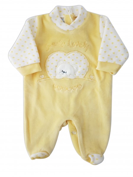 Chenille baby footie baby bear sweety lovely image of. Colour yellow, size 00 Yellow Size 00