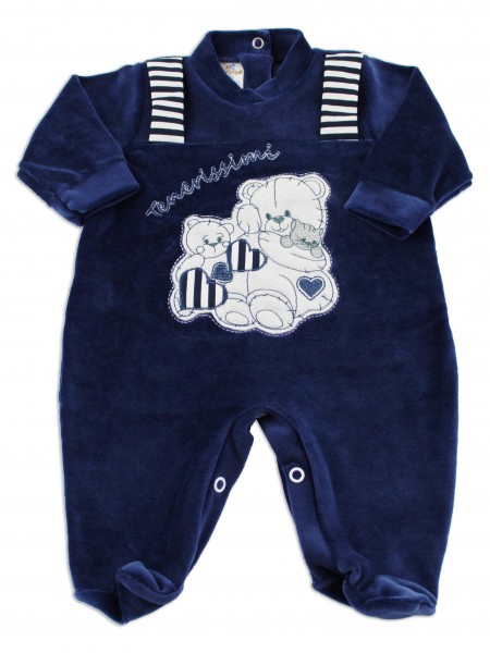 Baby image footie chenille cute puppies. Colour blue, size 3-6 months Blue Size 3-6 months