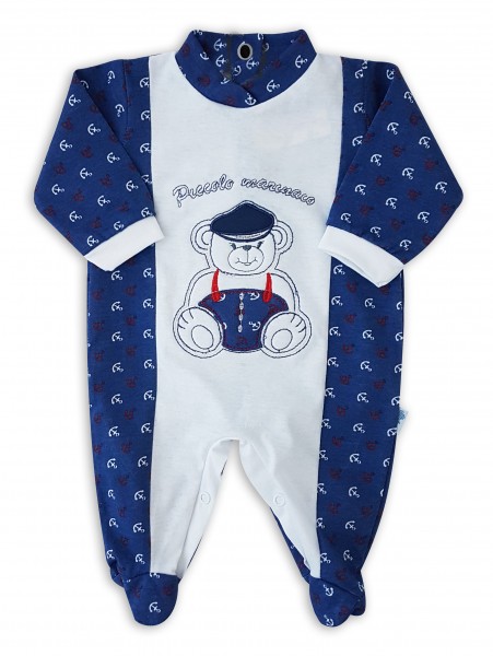 Image cotton baby footie jersey jersey small sailor. Colour blue, size 1-3 months Blue Size 1-3 months