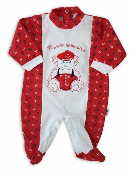 Image cotton baby footie jersey jersey small sailor. Colour red, size 1-3 months Red Size 1-3 months