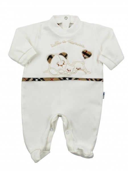 cotton baby footie interlock all in nannna. Colour creamy white, size 1-3 months Creamy white Size 1-3 months