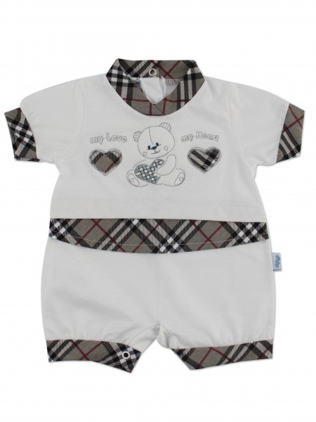 Image baby footie romper my love my heart. Colour grey, size 6-9 months Grey Size 6-9 months