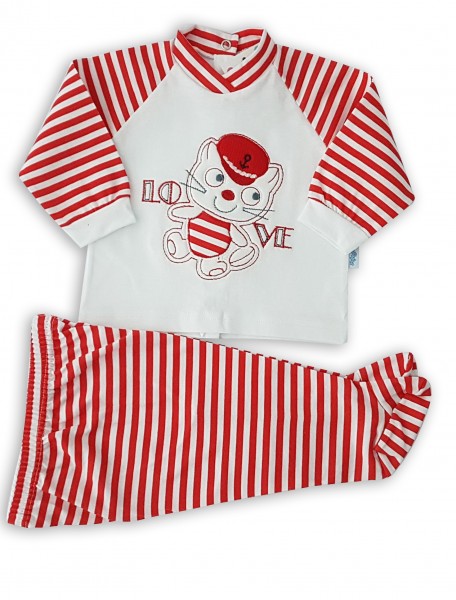 cotton jersey baby outfit. Colour red, size 0-1 month Red Size 0-1 month