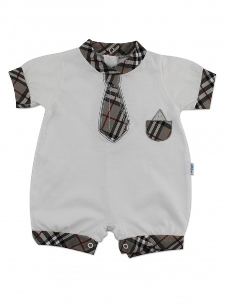 baby footie romper tie. Colour grey, size 00 Grey Size 00