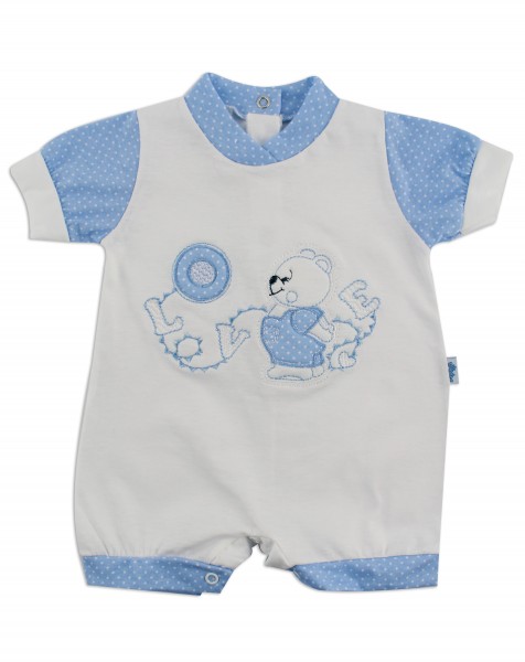 Image baby footie romper lifebelt. Colour light blue, size 1-3 months Light blue Size 1-3 months