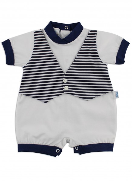 Image baby footie romper vest. Colour white, size 3-6 months White Size 3-6 months