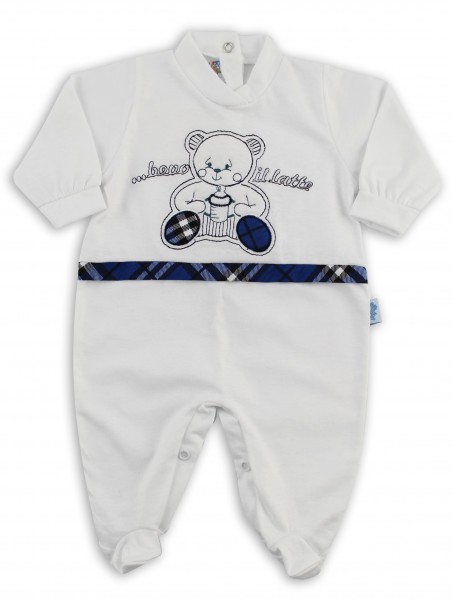 Picture cotton baby footie jersey drinking the l.... Colour blue, size 3-6 months Blue Size 3-6 months