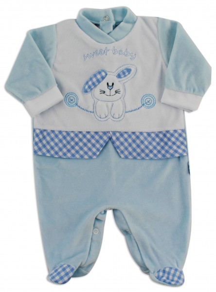 baby footie chenille sweet baby. Colour light blue, size 0-1 month Light blue Size 0-1 month