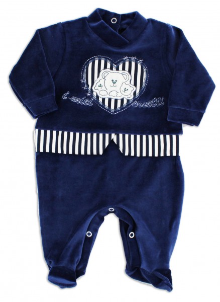 Picture baby chenille footie my bears. Colour blue, size 6-9 months Blue Size 6-9 months