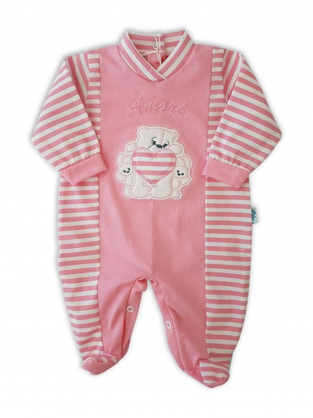 baby footie in jersey loves. Colour coral pink, size 3-6 months Coral pink Size 3-6 months