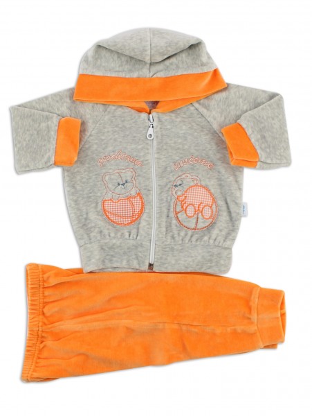 Picture hood suit let's play together. Colour orange, size 1-3 months Orange Size 1-3 months