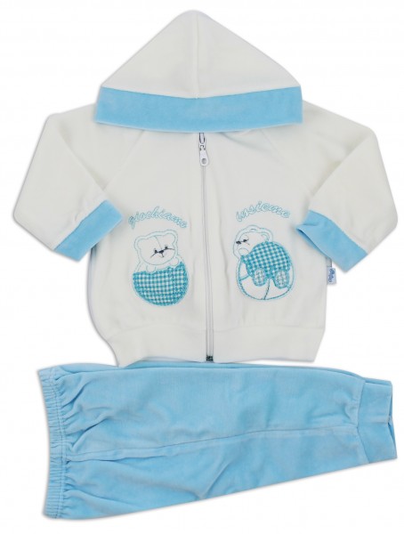 Picture hood suit let's play together. Colour turquoise, size 3-6 months Turquoise Size 3-6 months
