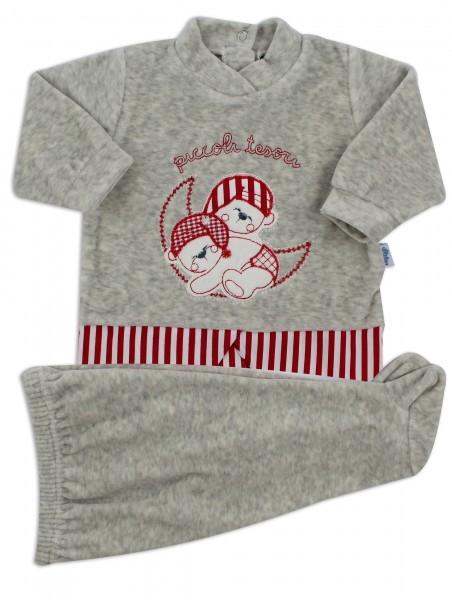 baby footie outfit chenille little treasures. Colour grey, size 0-1 month Grey Size 0-1 month