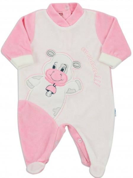 baby footie chenille cow cow. Colour pink, size 6-9 months Pink Size 6-9 months