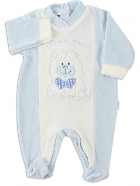 Picture baby footie chenille smallobeb. Colour light blue, size 0-1 month Light blue Size 0-1 month