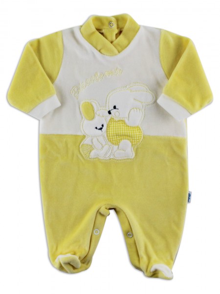 baby footie in my little chenille. Colour yellow, size 6-9 months Yellow Size 6-9 months