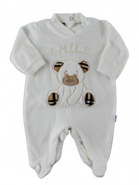 Image baby footie chenille Scottish smile. Colour creamy white, size 6-9 months Creamy white Size 6-9 months