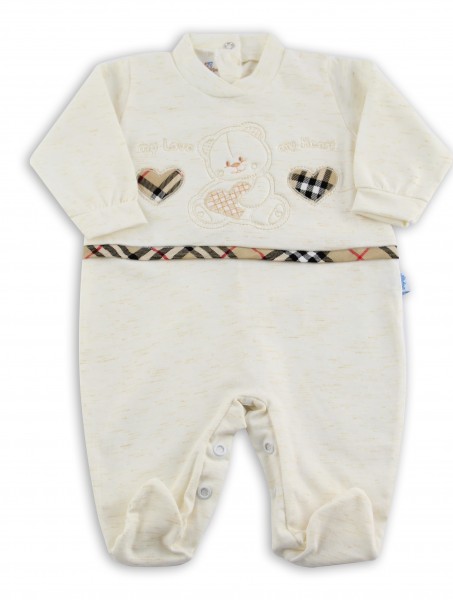 Image cotton baby footie jersey my love and .... Colour creamy white, size 3-6 months Creamy white Size 3-6 months