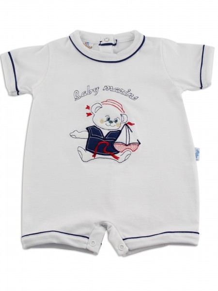 baby footie romper baby marins sailing. Colour white, size 3-6 months White Size 3-6 months