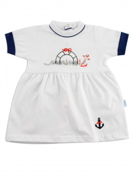 Picture baby footie marine cotton dress up. Colour white, size 1-3 months White Size 1-3 months