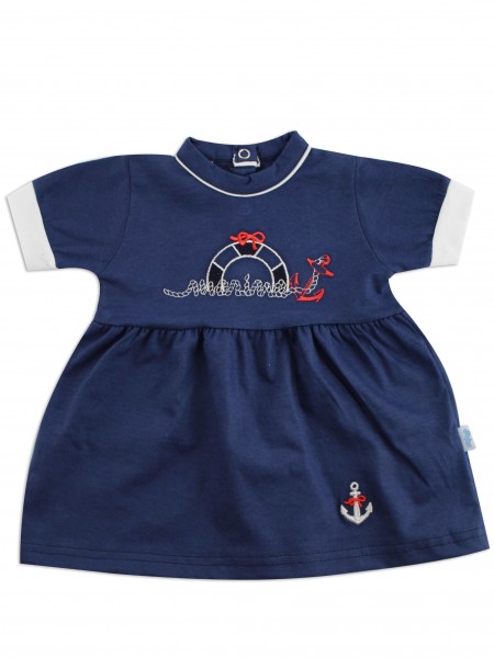 Picture baby footie marine cotton dress up. Colour blue, size 1-3 months Blue Size 1-3 months