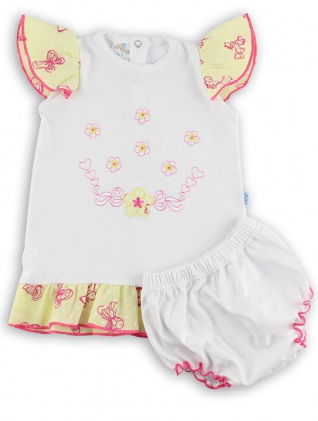 baby footie outfit jersey le flowers. Colour white, size 00 White Size 00