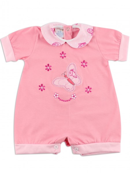 baby footie romper butterfly. Colour coral pink, size first days Coral pink Size first days