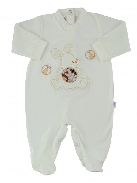 Picture cotton baby footie jersey rabbit rabbit rabbit. Colour creamy white, size 1-3 months Creamy white Size 1-3 months