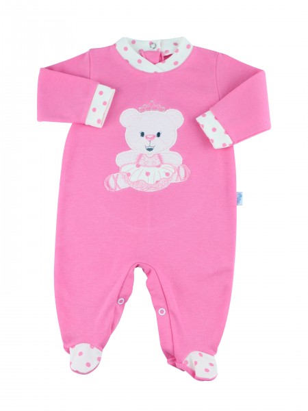 cotton baby footie interlock dancer. Colour coral pink, size 6-9 months Coral pink Size 6-9 months