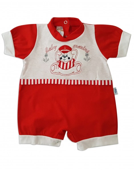 baby footie romper baby marins. Colour red, size first days Red Size first days