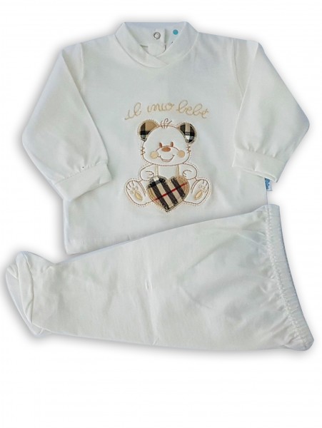 baby footie outfit cotton my baby. Colour creamy white, size 0-1 month Creamy white Size 0-1 month