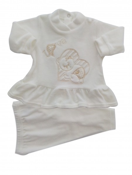 Picture baby footie outfit clinic chenille love. Colour creamy white, size 1-3 months Creamy white Size 1-3 months